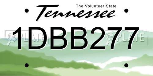 1DBB277 Tennessee License Plate