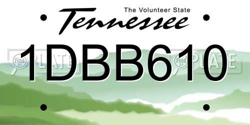 1DBB610 Tennessee License Plate