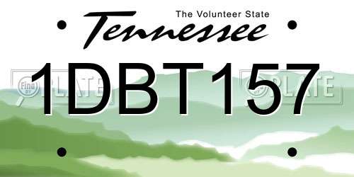 1DBT157 Tennessee License Plate