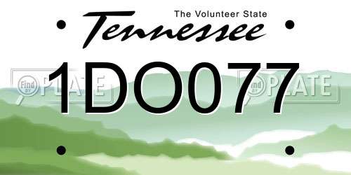 1DO077 Tennessee License Plate