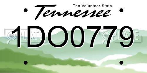 1DO0779 Tennessee License Plate