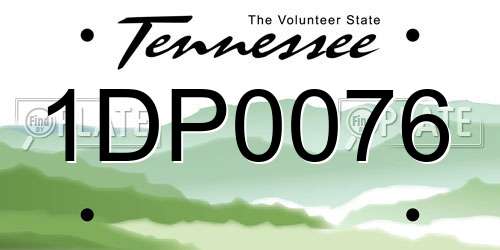 1DP0076 Tennessee License Plate
