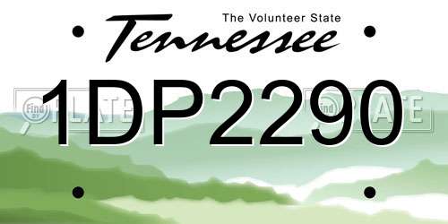 1DP2290 Tennessee License Plate