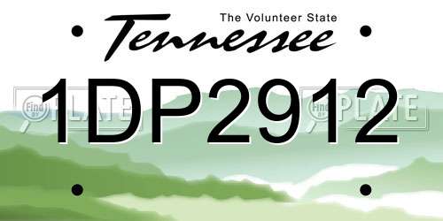 1DP2912 Tennessee License Plate