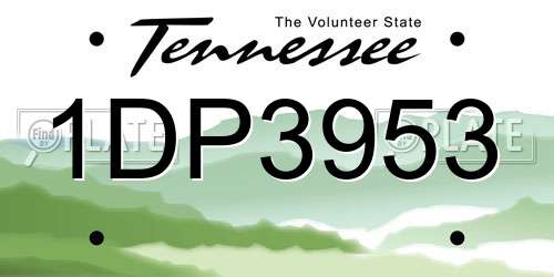 1DP3953 Tennessee License Plate