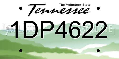 1DP4622 Tennessee License Plate
