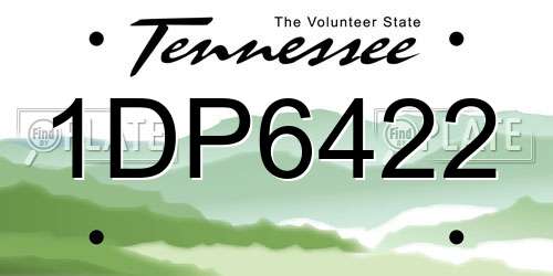 1DP6422 Tennessee License Plate