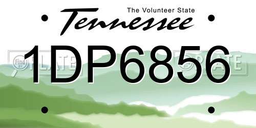 1DP6856 Tennessee License Plate