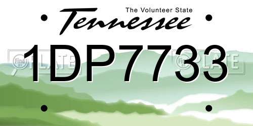 1DP7733 Tennessee License Plate