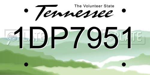 1DP7951 Tennessee License Plate