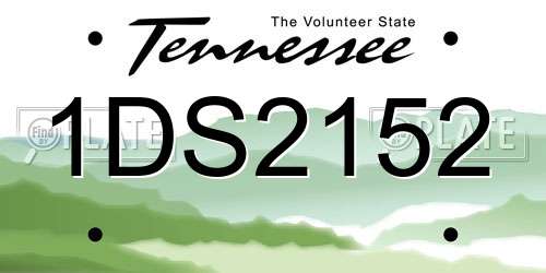 1DS2152 Tennessee License Plate