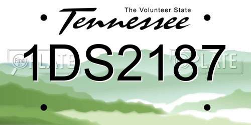 1DS2187 Tennessee License Plate
