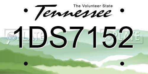 1DS7152 Tennessee License Plate