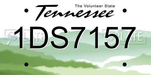 1DS7157 Tennessee License Plate