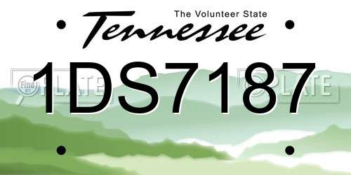 1DS7187 Tennessee License Plate