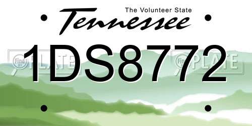 1DS8772 Tennessee License Plate
