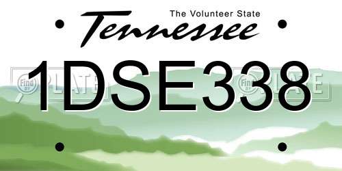 1DSE338 Tennessee License Plate