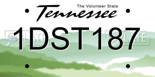 1DST187 Tennessee License Plate