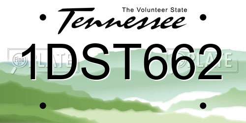 1DST662 Tennessee License Plate