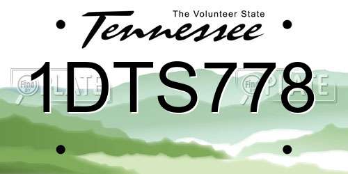 1DTS778 Tennessee License Plate