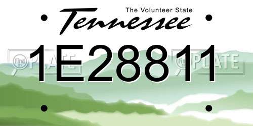 1E28811 Tennessee License Plate