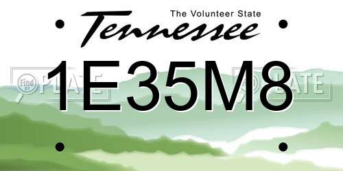 1E35M8 Tennessee License Plate