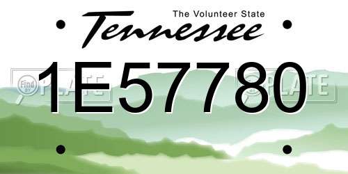 1E57780 Tennessee License Plate