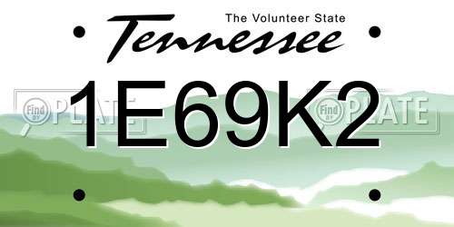 1E69K2 Tennessee License Plate