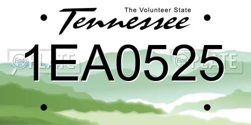 1EA0525 Tennessee License Plate
