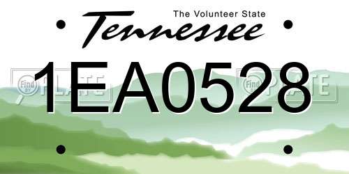 1EA0528 Tennessee License Plate