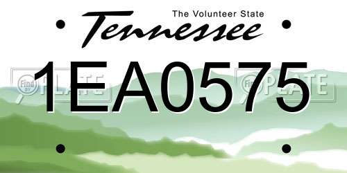 1EA0575 Tennessee License Plate
