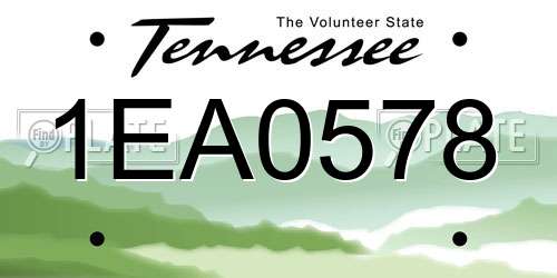 1EA0578 Tennessee License Plate