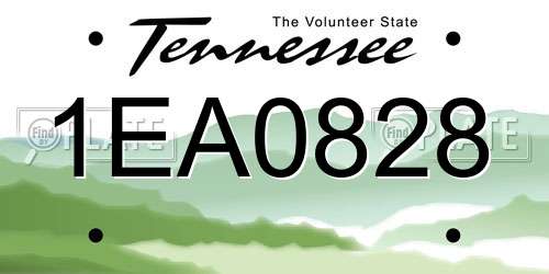 1EA0828 Tennessee License Plate