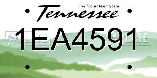 1EA4591 Tennessee License Plate