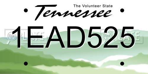1EAD525 Tennessee License Plate