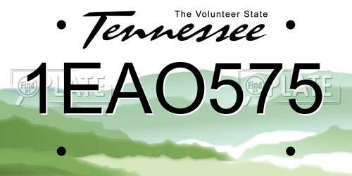 1EAO575 Tennessee License Plate