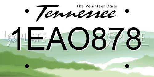 1EAO878 Tennessee License Plate