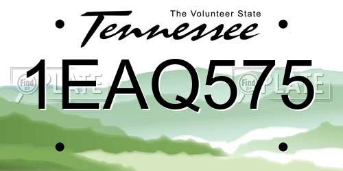 1EAQ575 Tennessee License Plate
