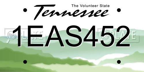 1EAS452 Tennessee License Plate