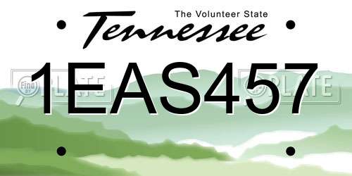 1EAS457 Tennessee License Plate