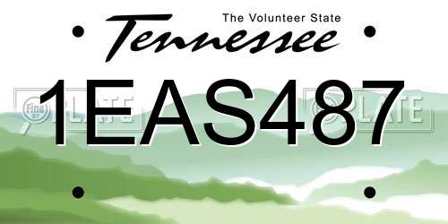 1EAS487 Tennessee License Plate