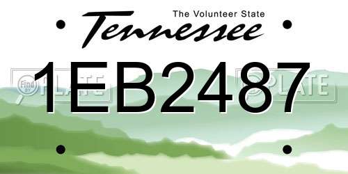 1EB2487 Tennessee License Plate