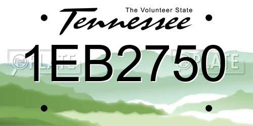 1EB2750 Tennessee License Plate