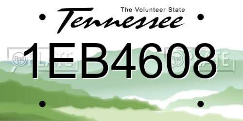 1EB4608 Tennessee License Plate