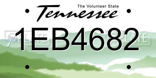 1EB4682 Tennessee License Plate