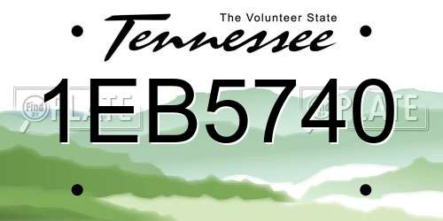 1EB5740 Tennessee License Plate