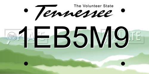 1EB5M9 Tennessee License Plate