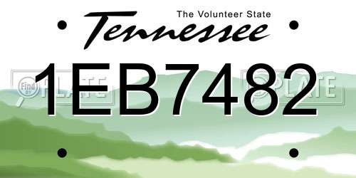 1EB7482 Tennessee License Plate