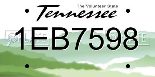 1EB7598 Tennessee License Plate