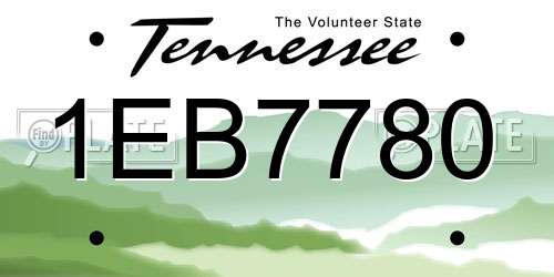 1EB7780 Tennessee License Plate